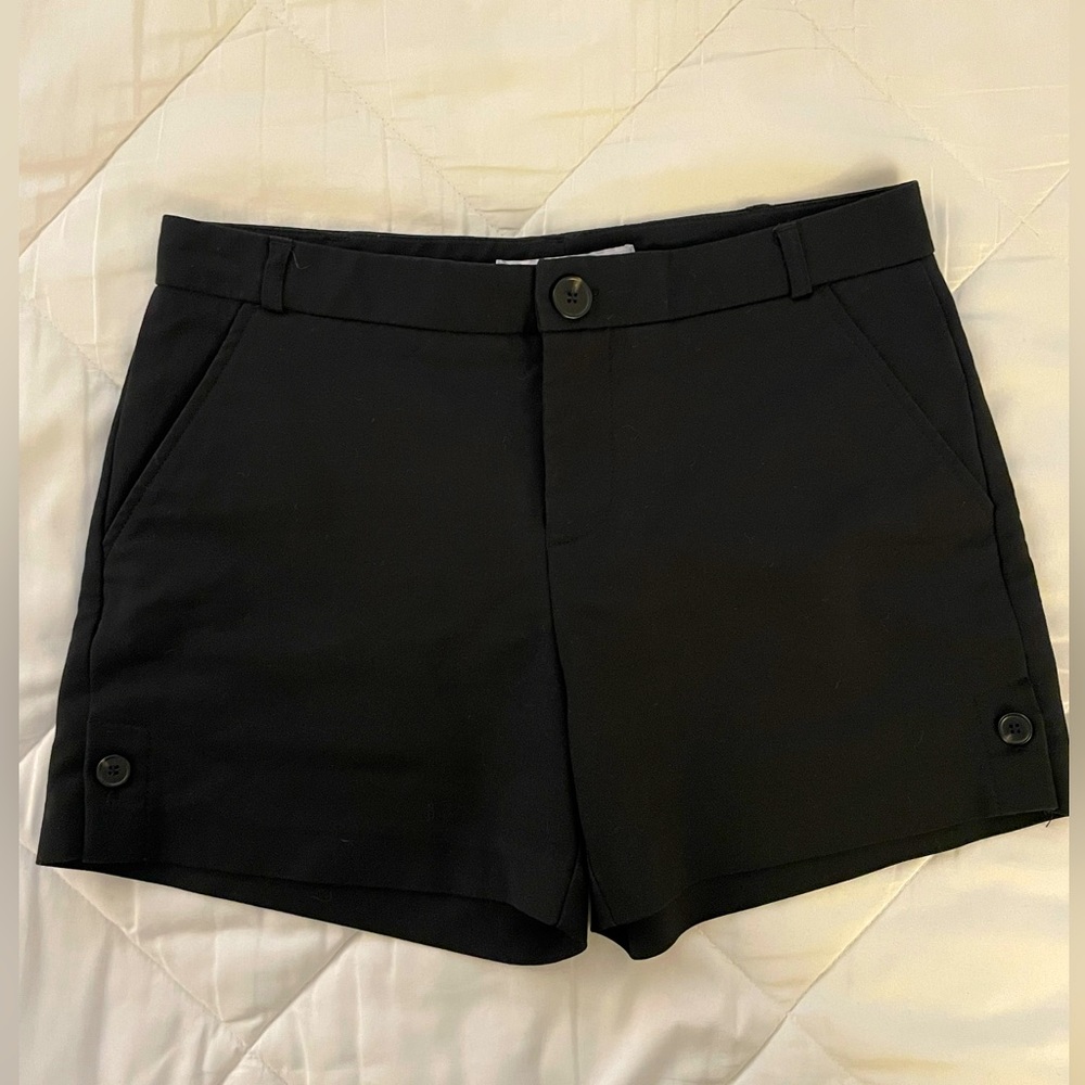 Mango Basic Shorts With Side Buttons - Black - Si… - image 1